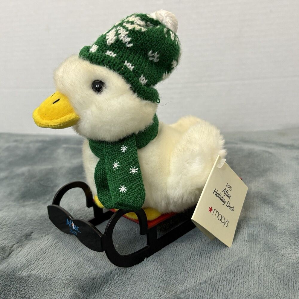 Aflac Christmas Duck on Sled Macy’s 2005 Talking Duck “Aflac”